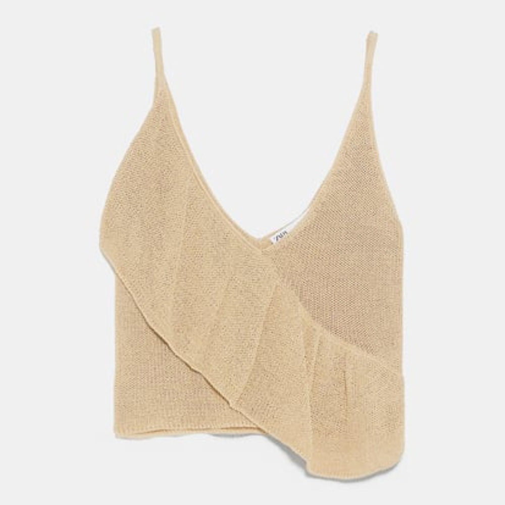 NWT Zara Ruffled Knit Tank